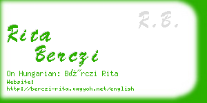 rita berczi business card